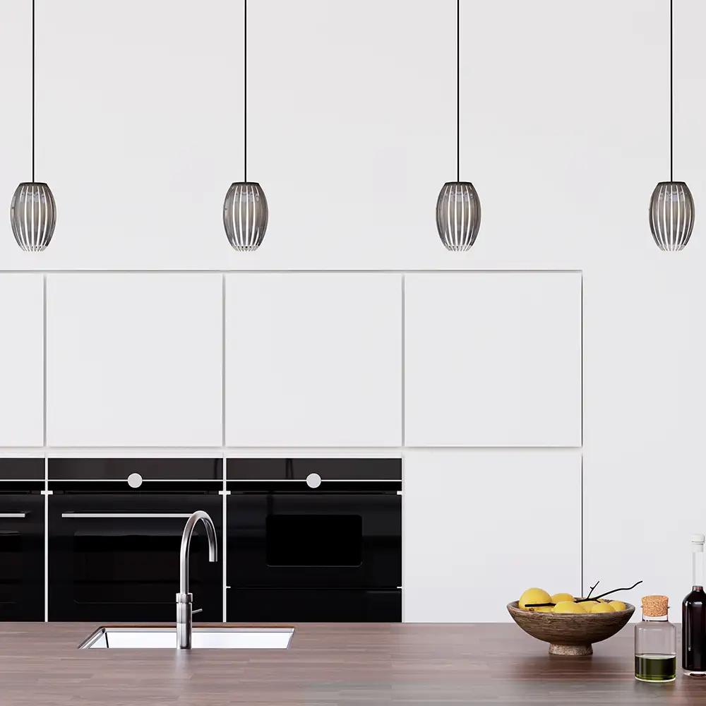 Tentakel Pendelleuchte S Schwarz/Rauch G9 