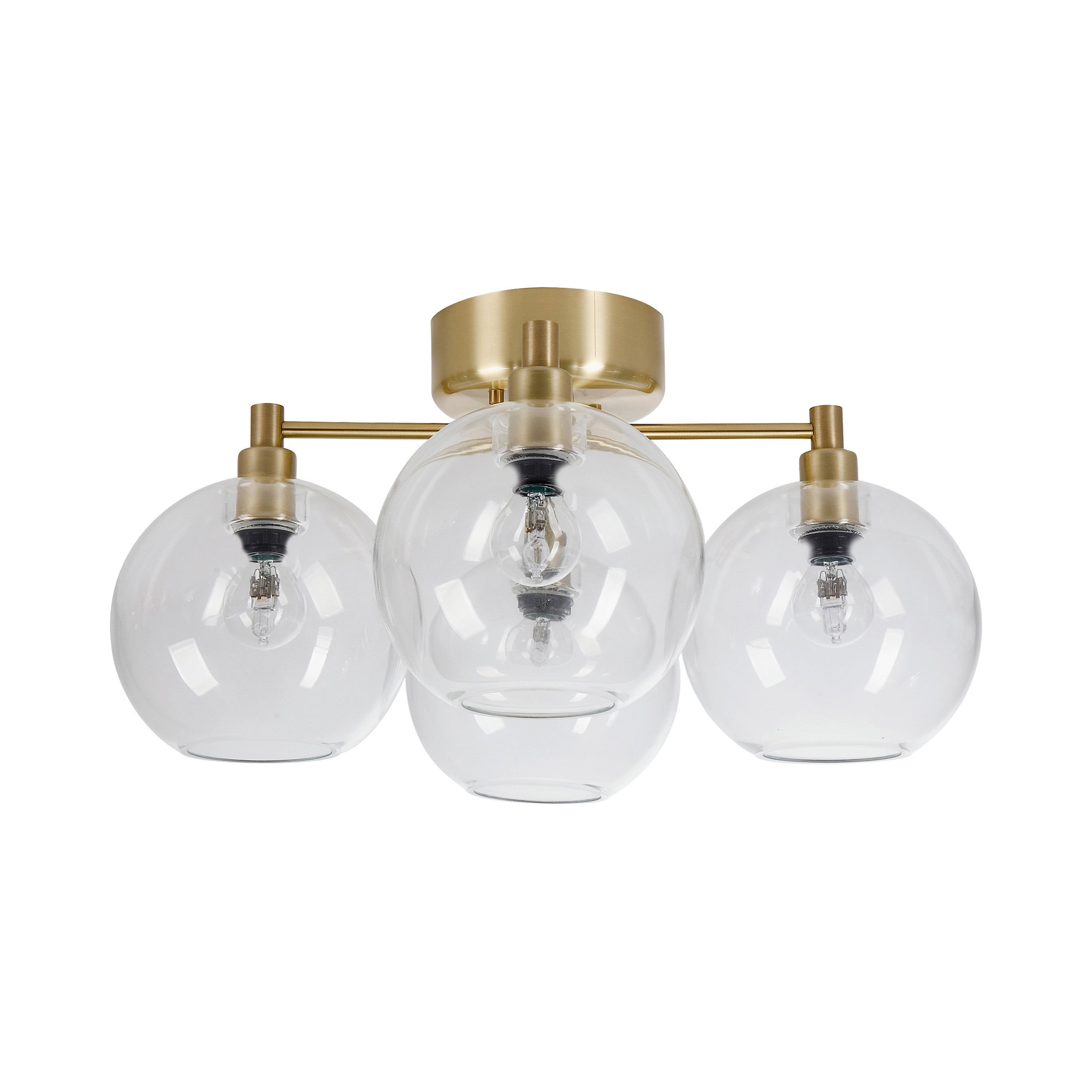 Gloria Ceiling D460 Messing/Klarglas 4Xe14