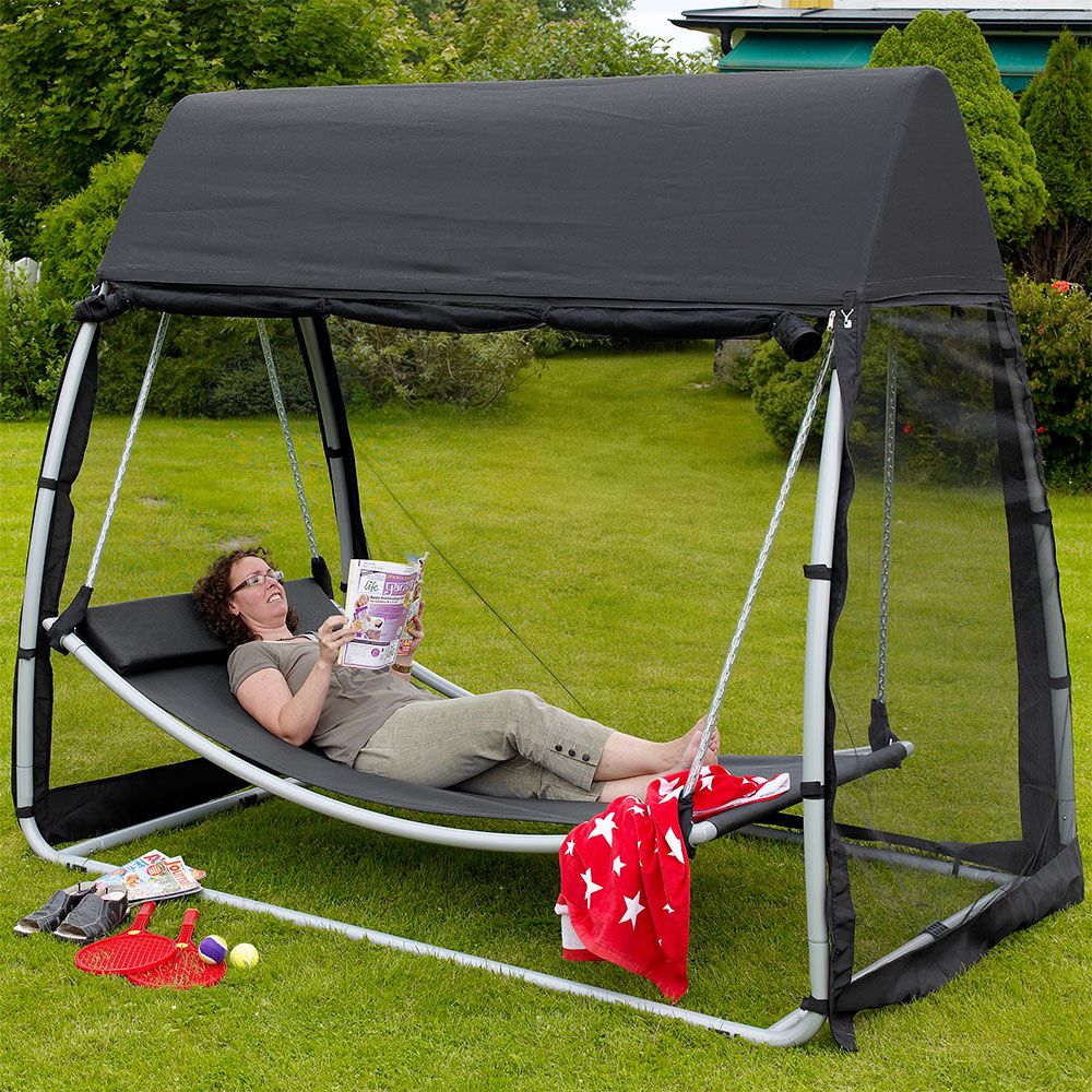 Silas Hängematte silber/ schwarz