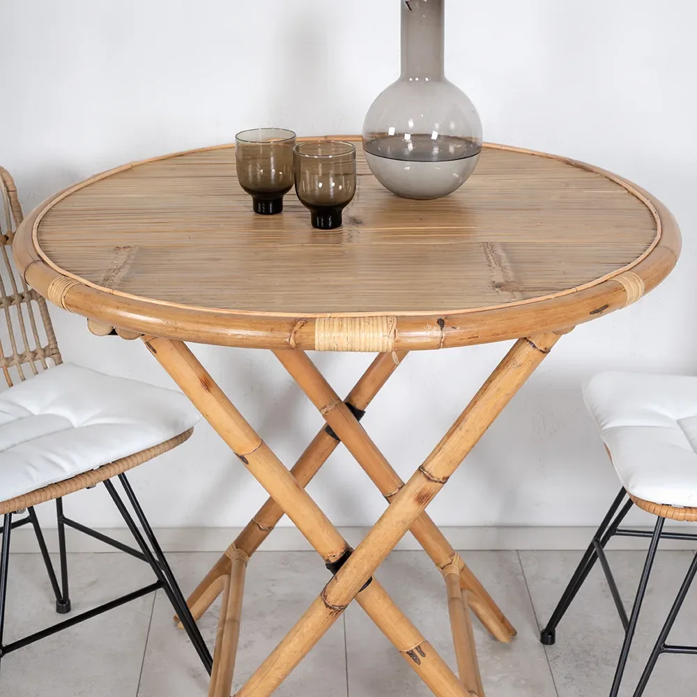 Cane Couchtisch Ø90 cm Bambus