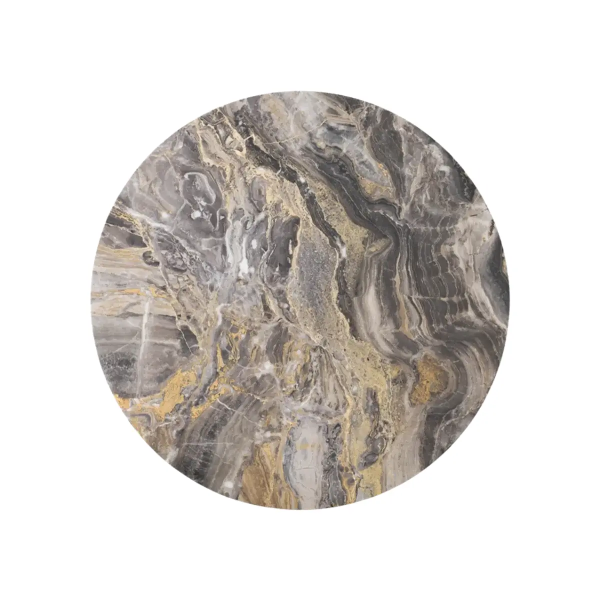  Androgyne Tischplatte aus Marmorgrau Galaxy - Ø65 cm