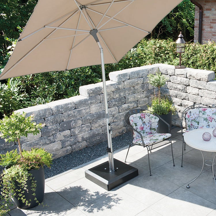 Sonnenschirmfuß mit Rädern Alu-Vario 50 kg weiß