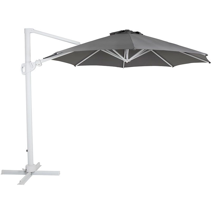 Varallo frei hängender Sonnenschirm 300 cm weiß/grau