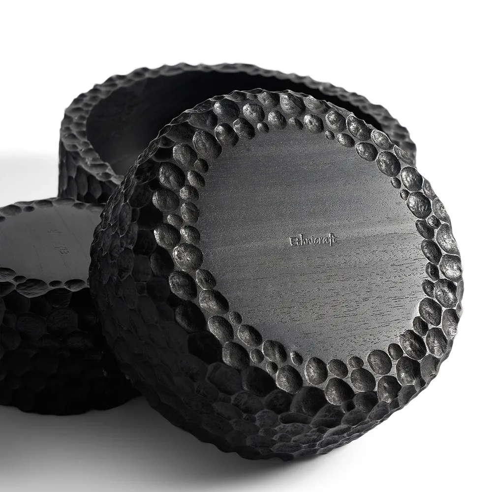 Chopped Schüssel, schwarz lackiertes Mahagoni, 3er-Set