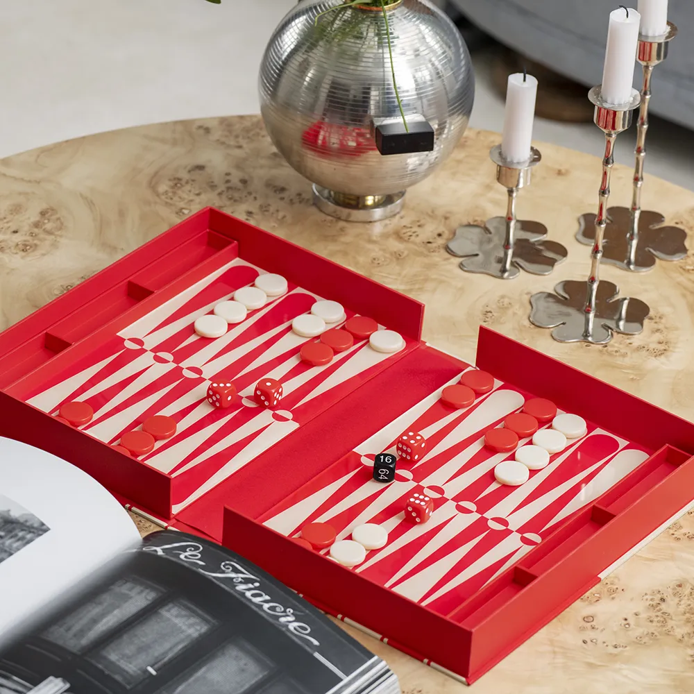 Backgammon Art of Red/Cream