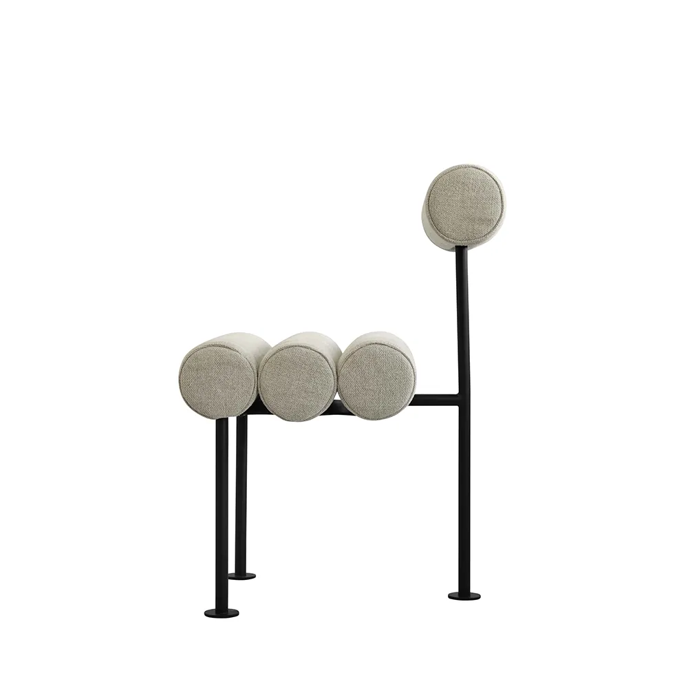 Hiro Esszimmerstuhl, schwarzes Gestell – Leinen