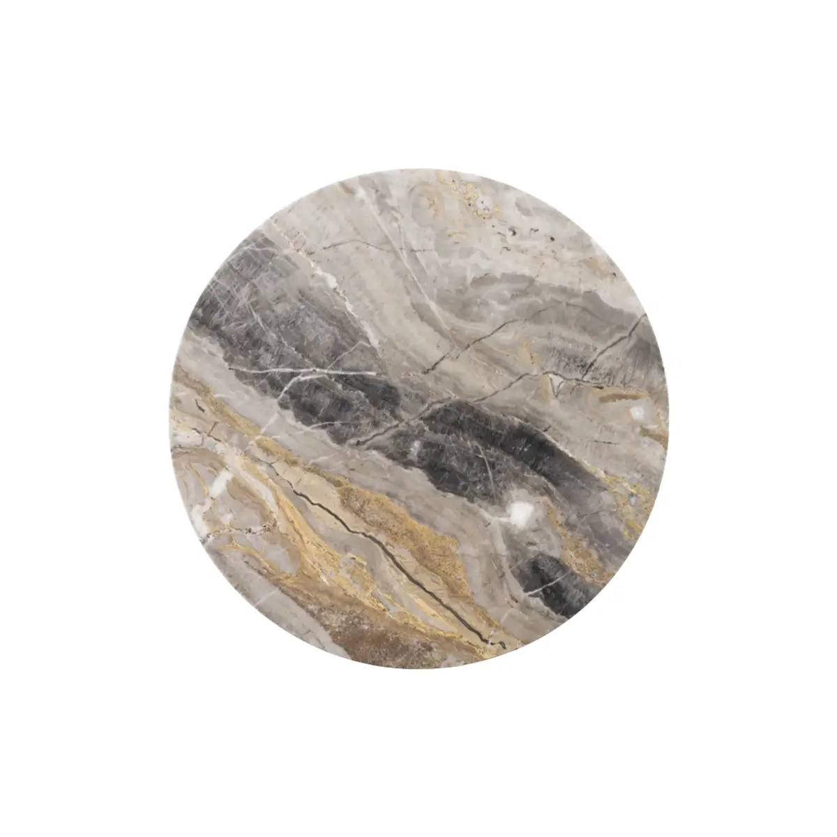 Androgyne Tischplatte aus Marmorgrau Galaxy - Ø42 cm