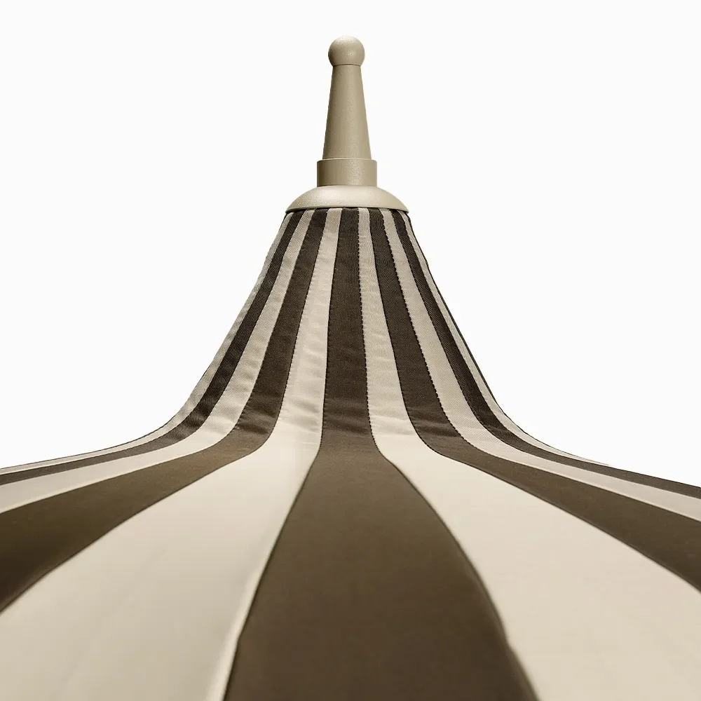 Sonnenschirm Ø240 cm Beige/Braun gestreift
