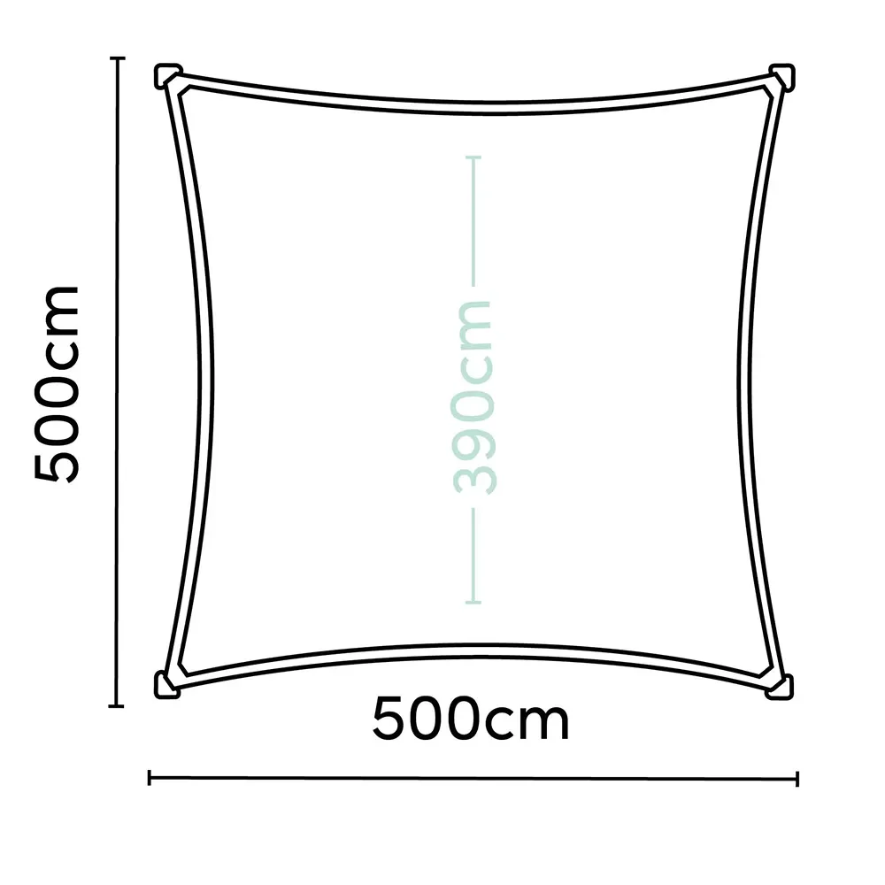 Coolfit Sonnensegel quadratisch 500x500cm beige