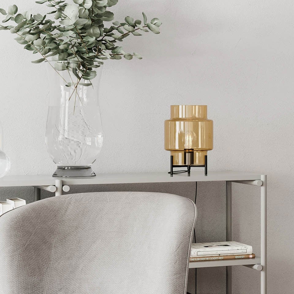 Ebbot Tischleuchte H37cm Bernstein