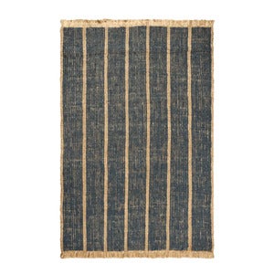 Athens Handgewebter Juteteppich 200x300 cm - Natural/Ink Blue