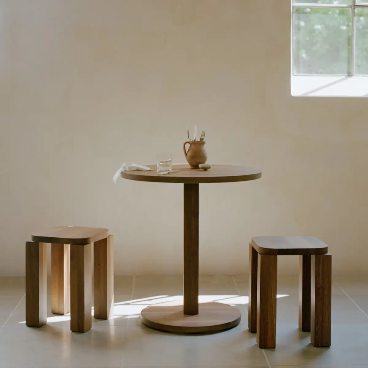 Atlas Bistrotisch Ø70cm Geräucherte Eiche