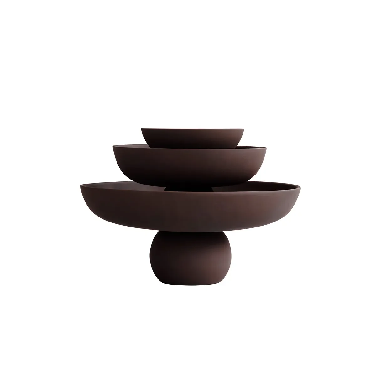 Handbemalte Dekoschale Baburu Medio Chocolate Brown Ø 30 cm