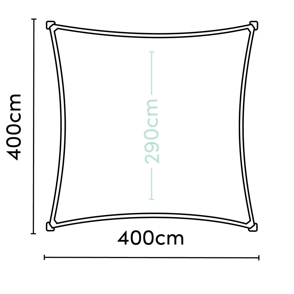 Dreamsail Sonnensegel wasserdicht quadratisch 400x400cm grau