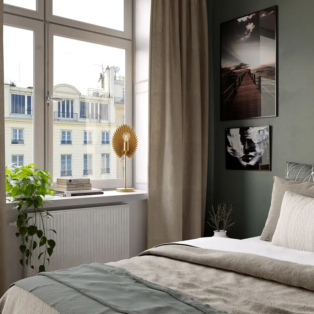 Aruba Tischleuchte H55cm Matt gold