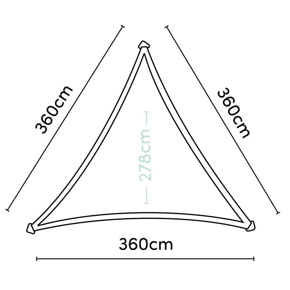 Coolfit Sonnensegel dreieckig 360 x 360 cm beige