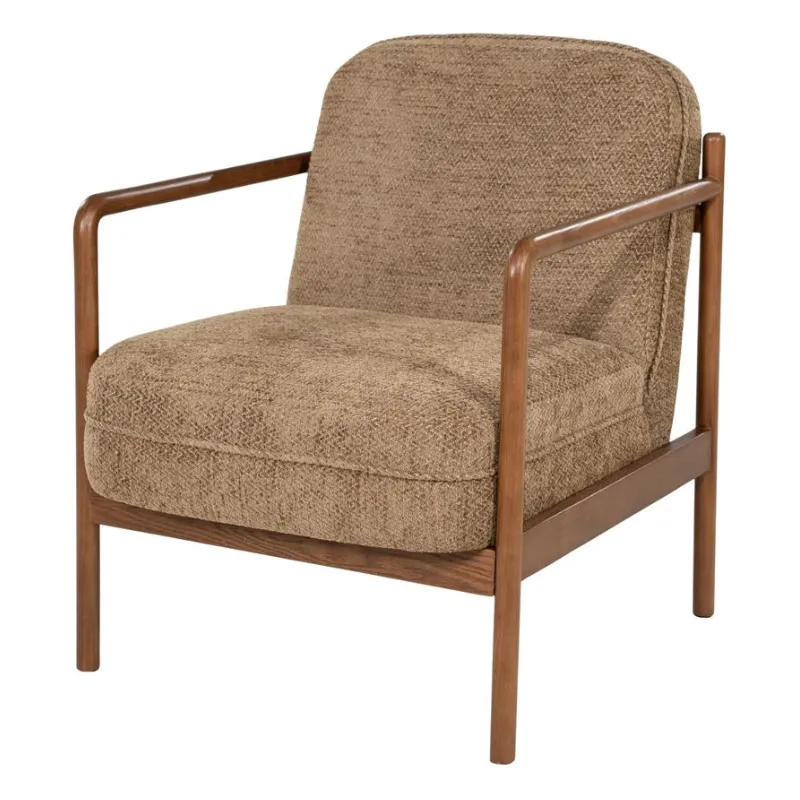 Sutton 66x77x82 cm Eiken Holz & Stoff Braun