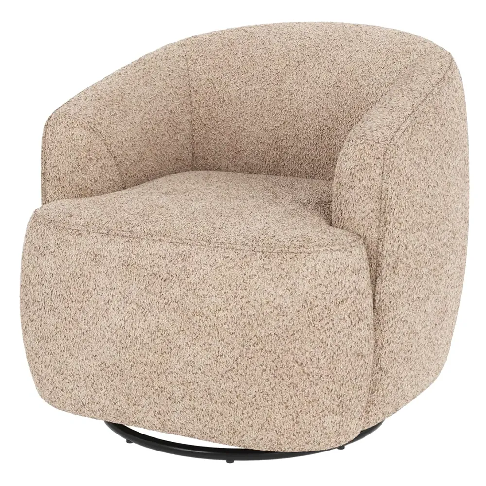 Dermot Drehsessel mit Schaukelfunktion und Stoffbezug Anna hellbeige