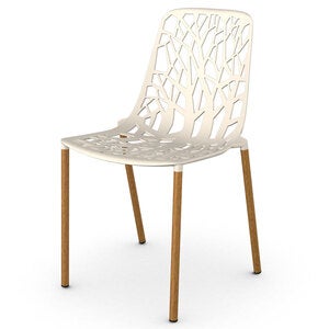 Forest Esszimmerstuhl mit Iroko gepolsterten Beinen Creamy White