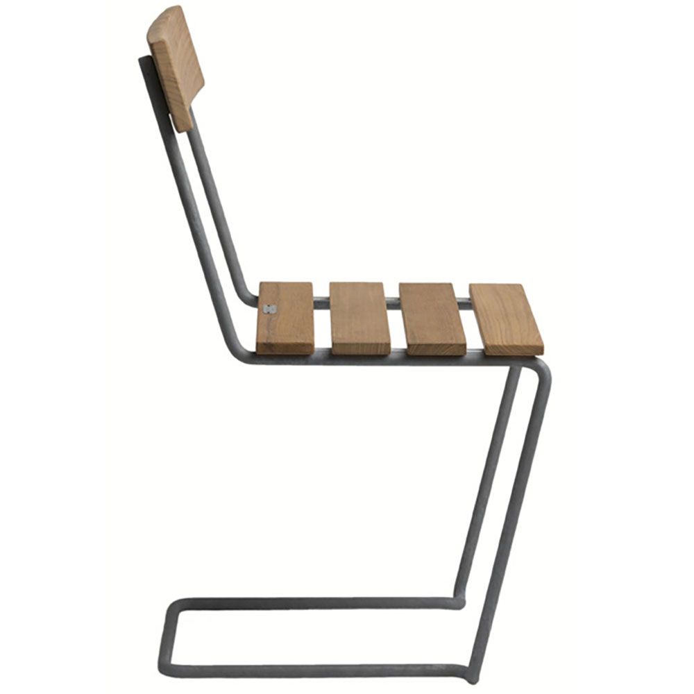 Stuhl 1 Unbehandeltes Teakholz / Feuerverzinktes Gestell