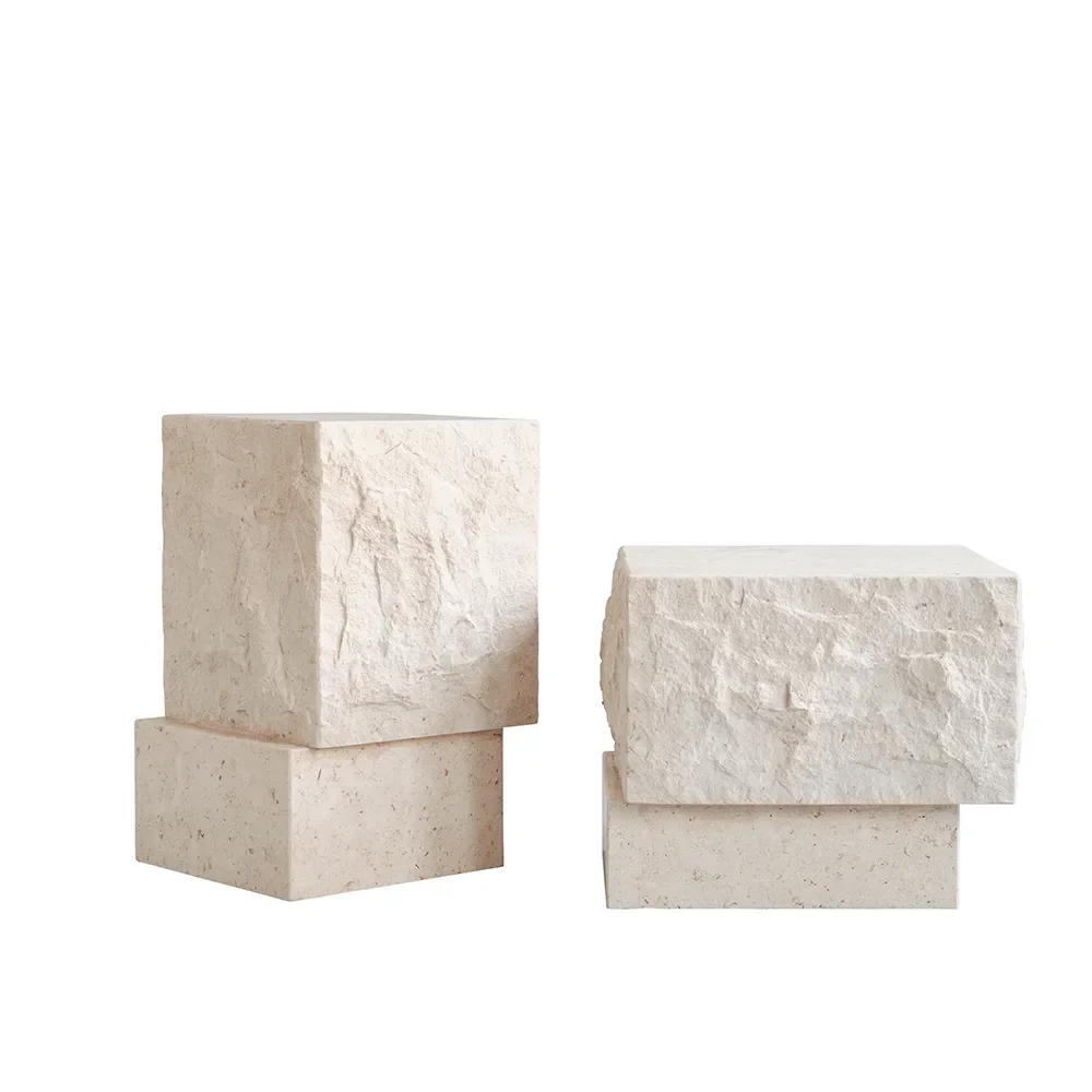 Temple Couchtisch hoch – Limestone