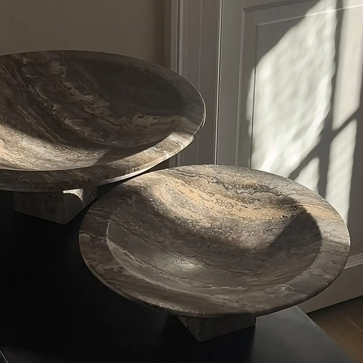 Dekoschale aus Travertin Sori Mini, Ø 30 cm