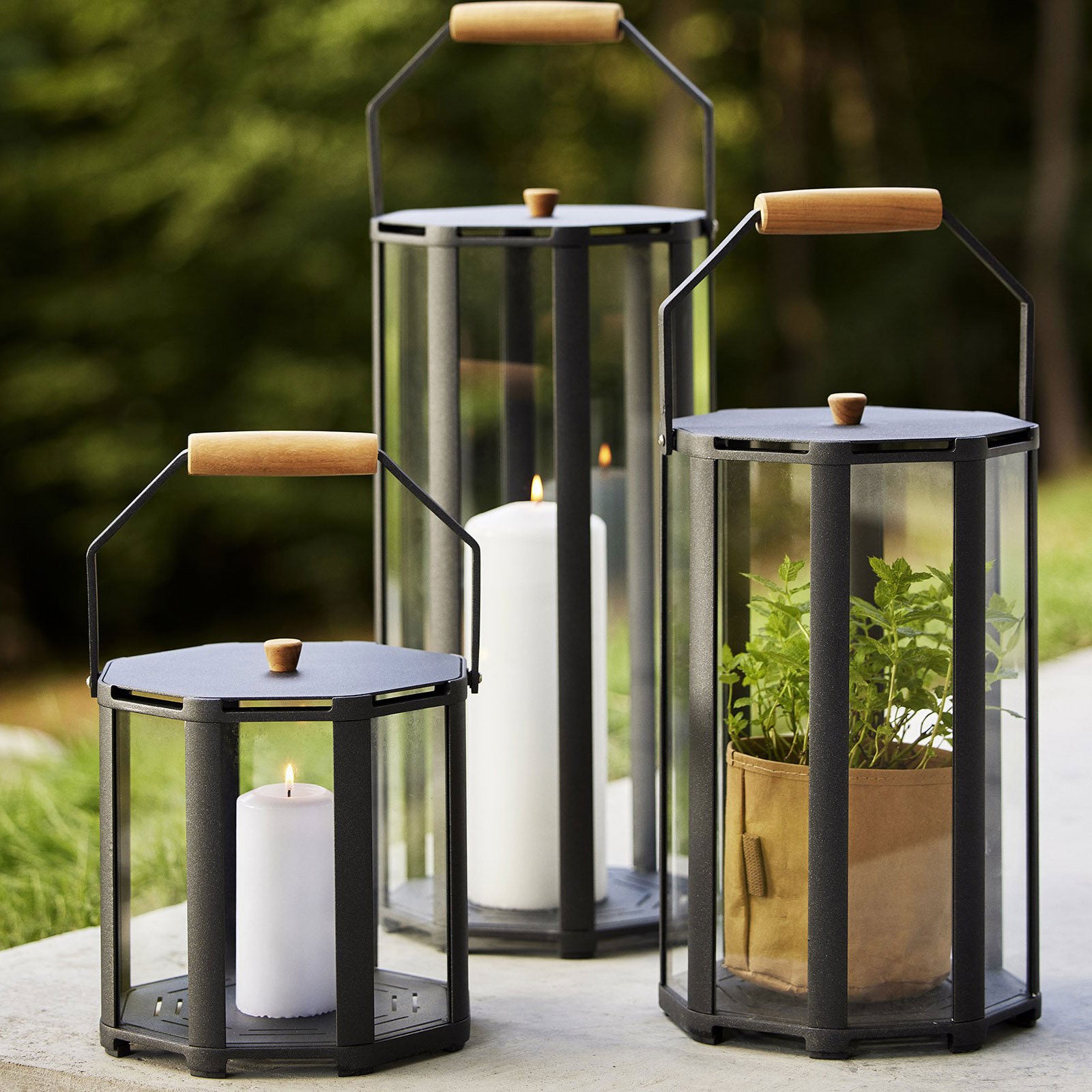 Lightlux Laterne Groß Lava Grau