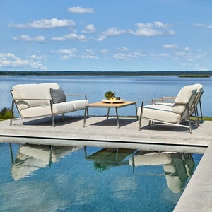 Naos 2,5-sitzer-sofa  Stainless steel / Dot beige