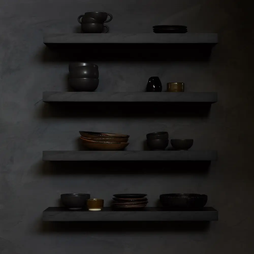 Wandregal Schwarz gebeizte Eiche 70x22 cm