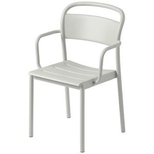 Linear Steel Stuhl mit Armlehnen - Grey 
