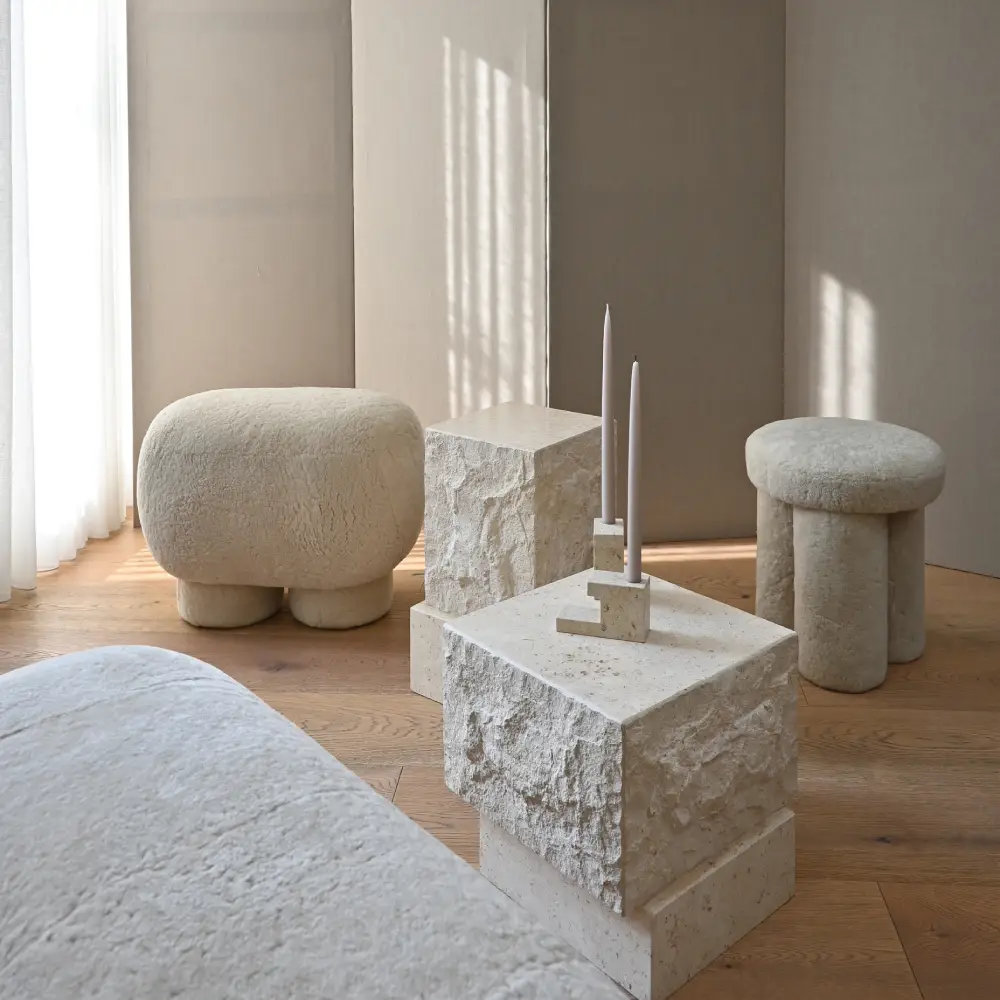 Temple Couchtisch hoch – Limestone