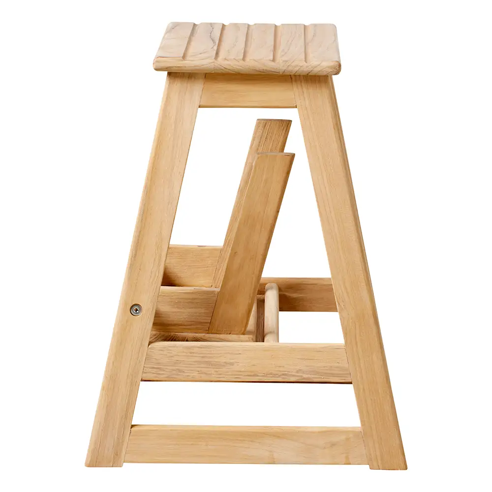 Schuppen-Tritthocker Teak