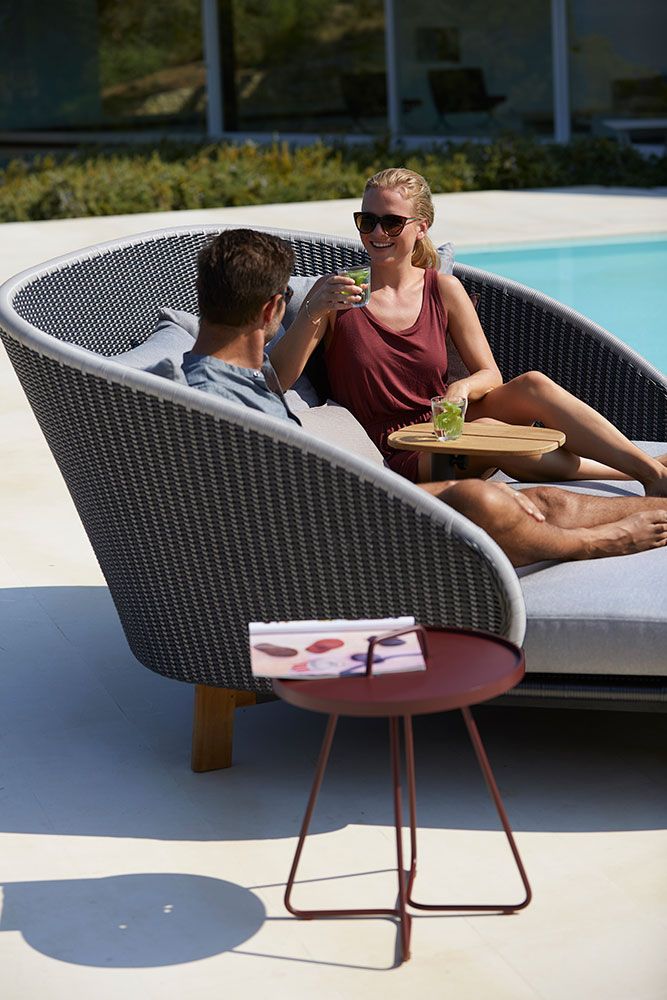 Peacock Sonnenliege Grau Inklusive Kissen