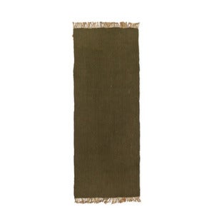 Block Handgewebter Teppich – Olive/Natur