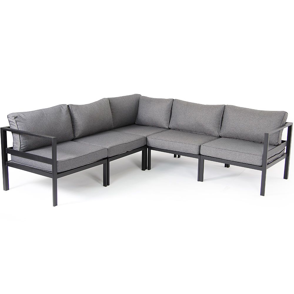 Leone Eckstück Schwarz/Grau Aluminium