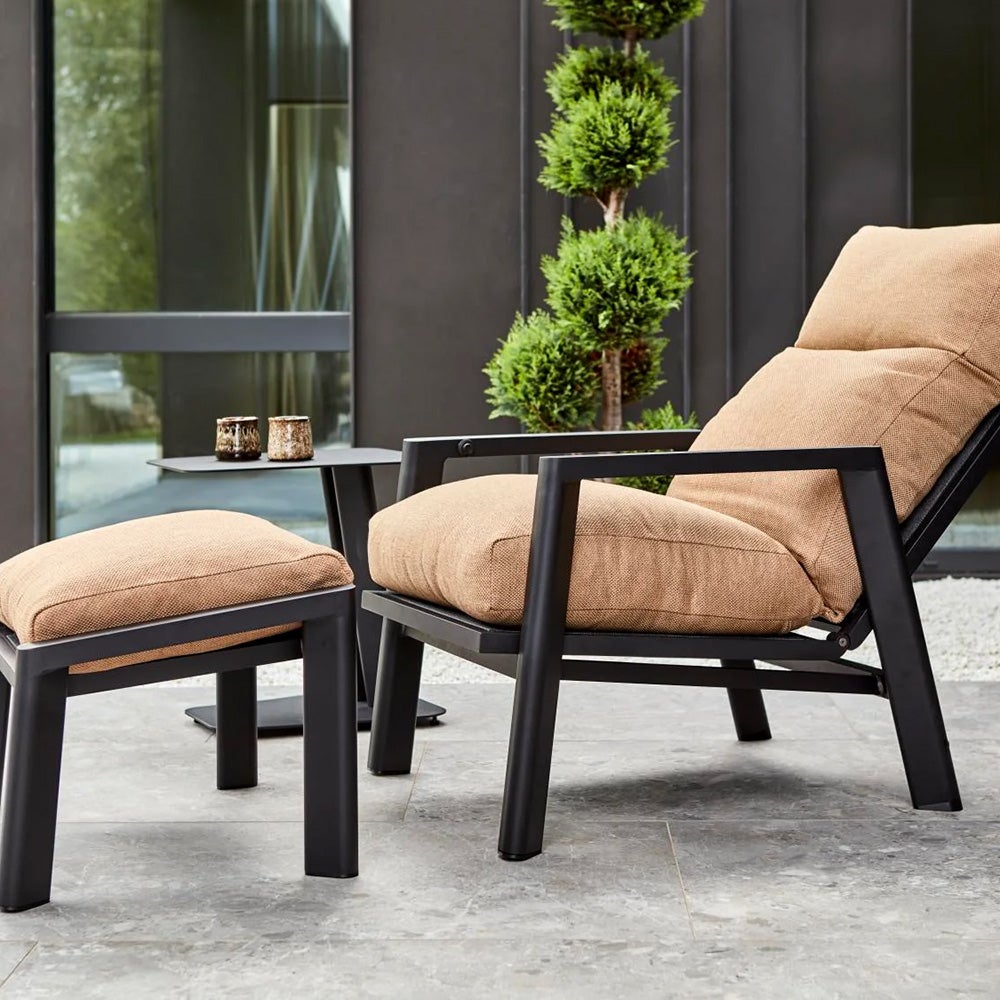 Slide-Fußhocker Schwarz/Zimtgold