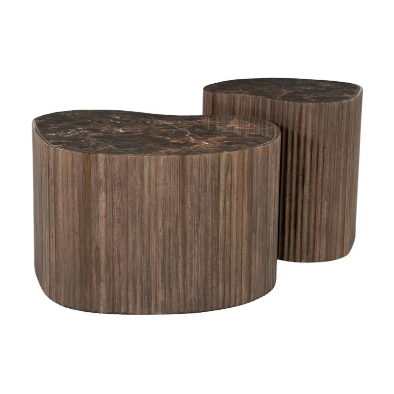 Nice (set of 2) 60x60x37 cm / 42x42x42 cm Teak braun