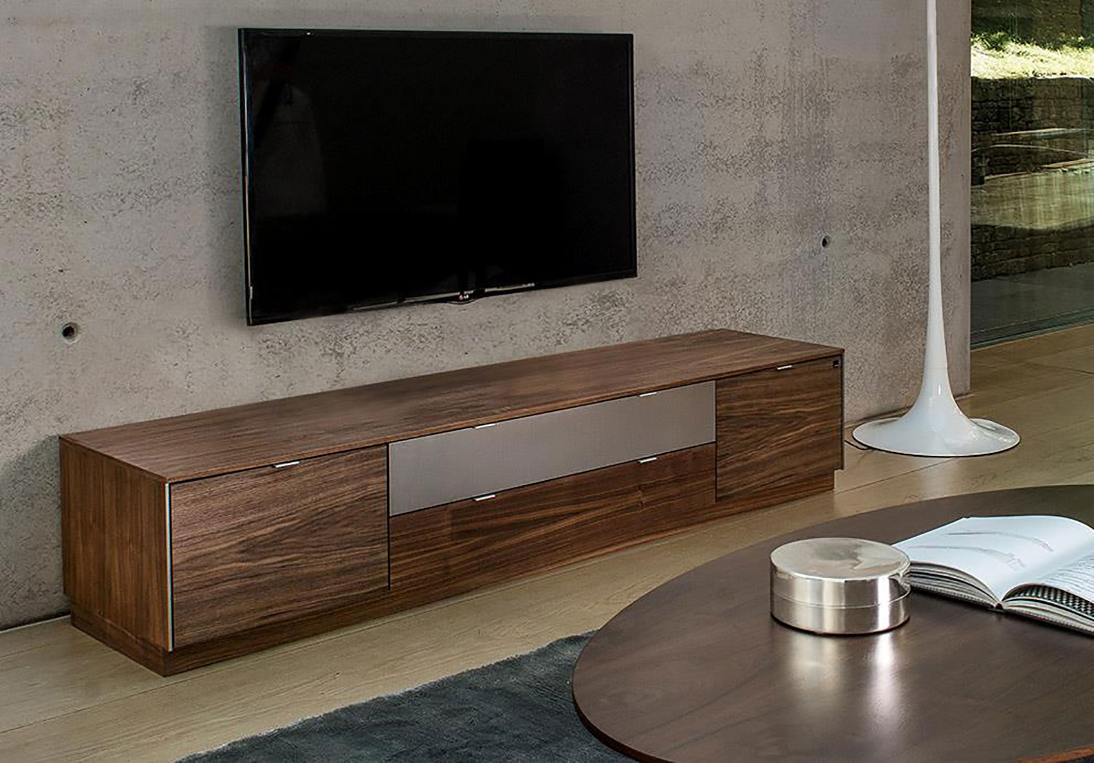 Sm941 Fernsehtisch Nussbaum Öl 194X44X40Cm 