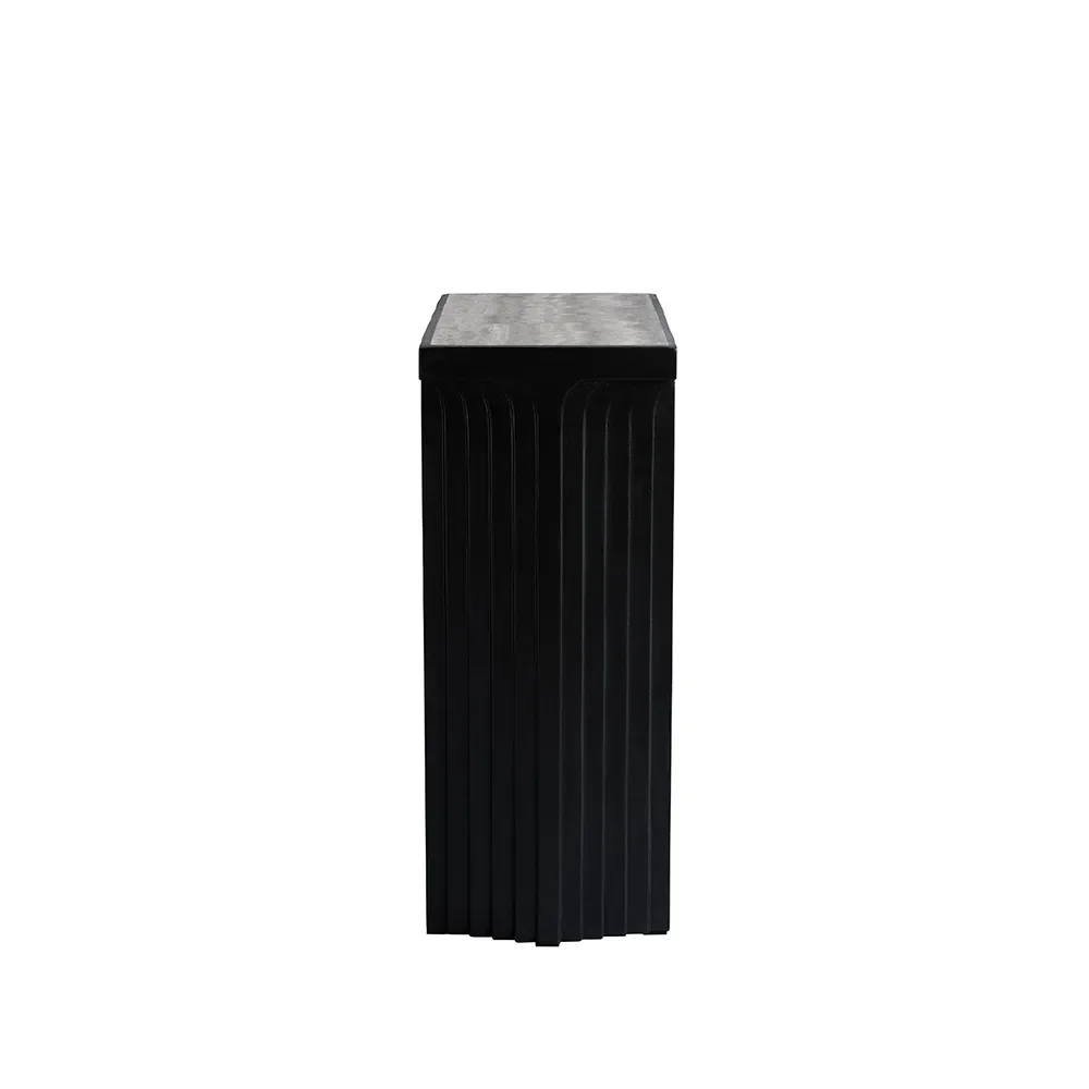 Arc Konsolentisch – Silber-Travertin