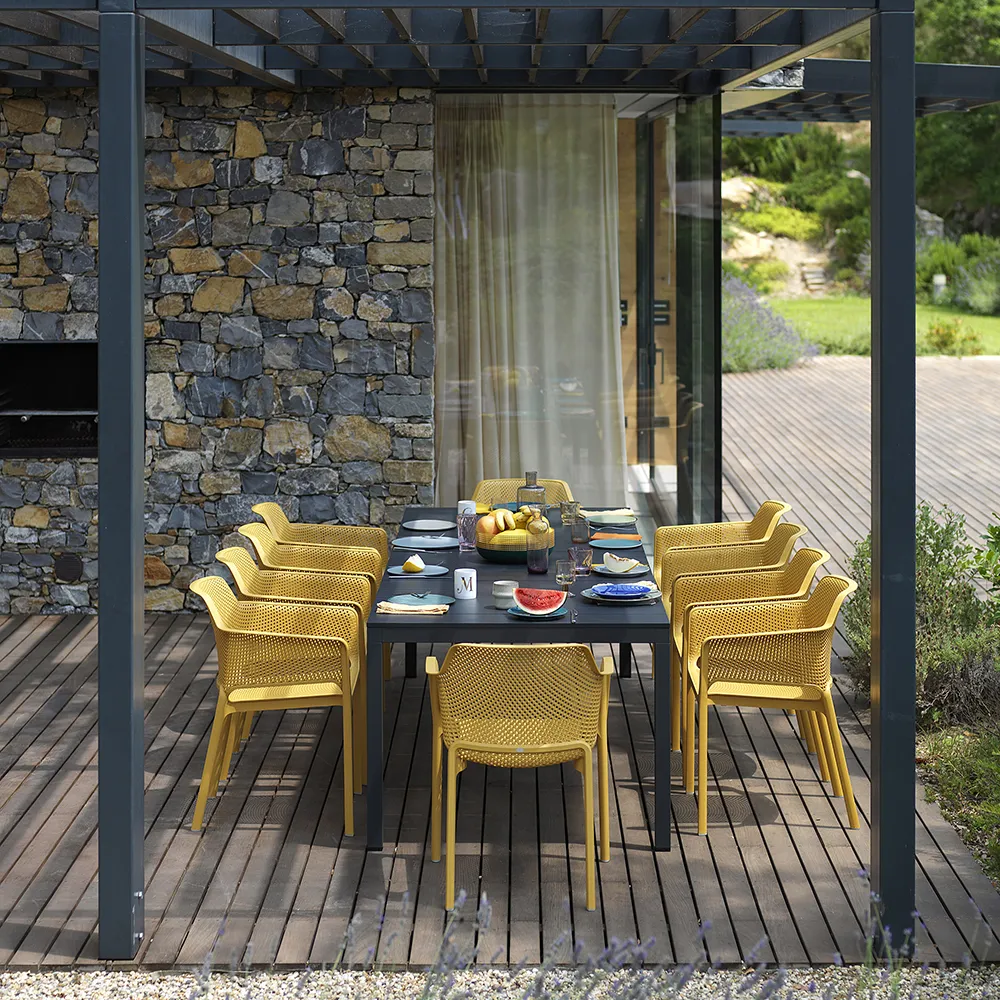 Rio Alu Esstisch 210/280x100 cm Anthracite