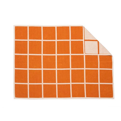 Gewebte Decke aus Lammwolle Criss Pale Orange