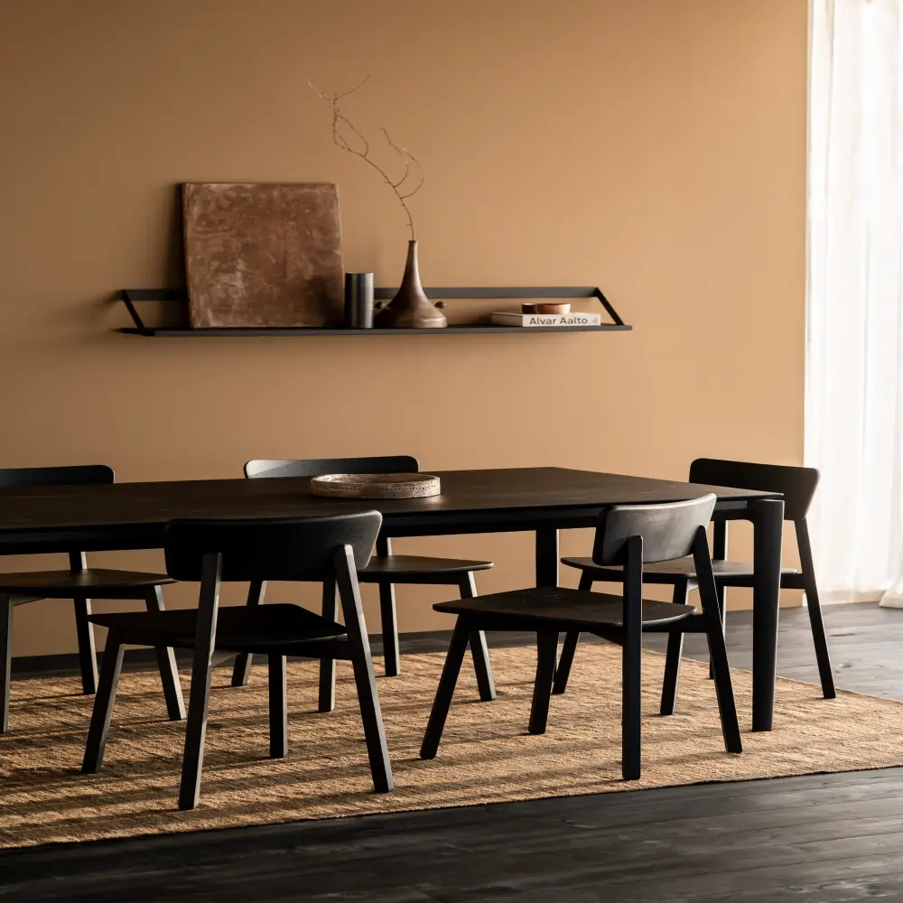 Ribbon regal 140x20 cm schwarze Eiche/schwarzes Metall