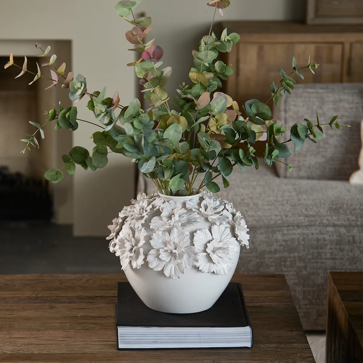 Handgefertigte Vase Blossom L White