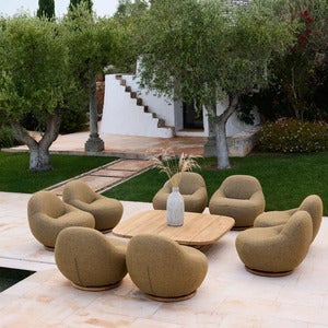 Mellow couchtischgestell kvadratisk f/bordsskiva 144x144 cm Teak