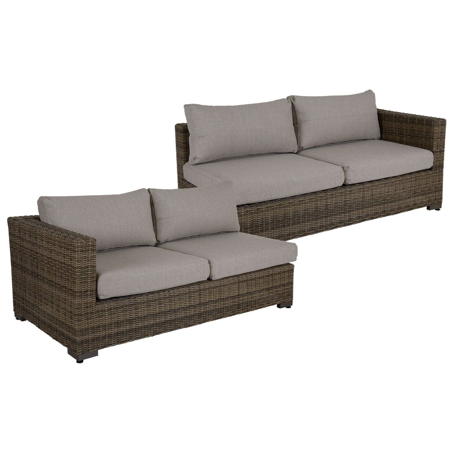 Ninja Endstücke h+v rustikales synthetisches Rattan inkl. wasserabweisender Polster