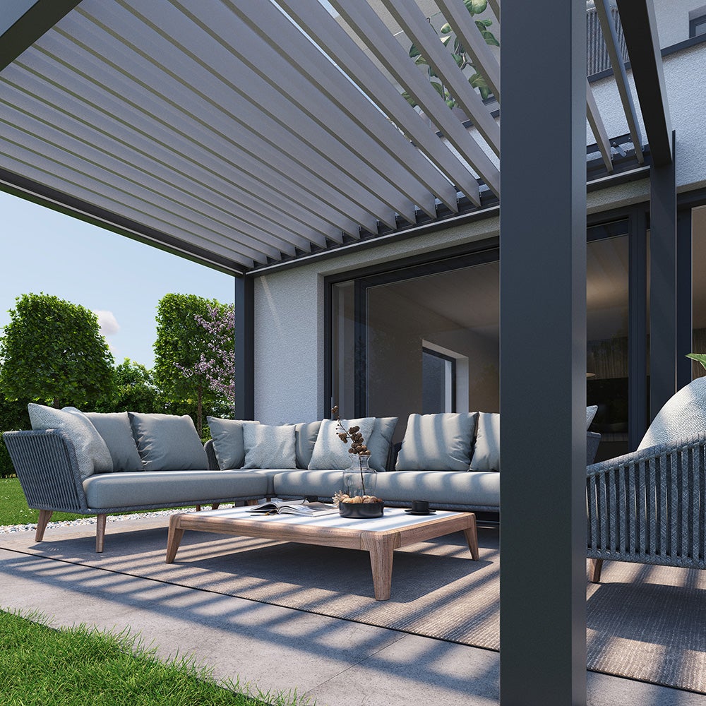  Pergola Größe 3 x 3 metallic quartz grau/silber
