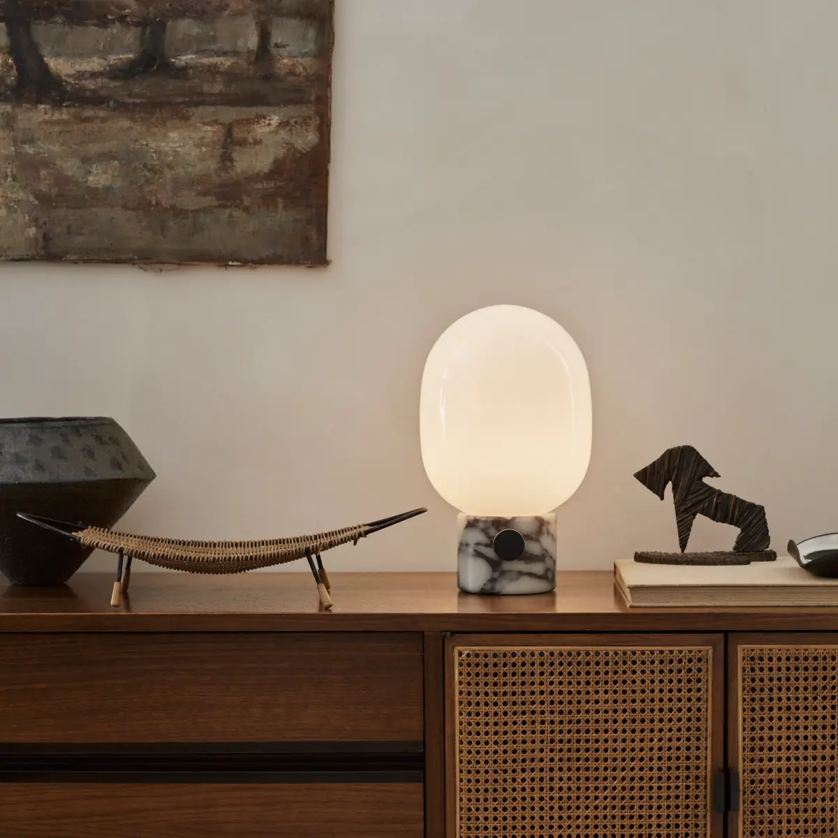 JWDA Tischlampe Marmor Calacatta Viola Groß