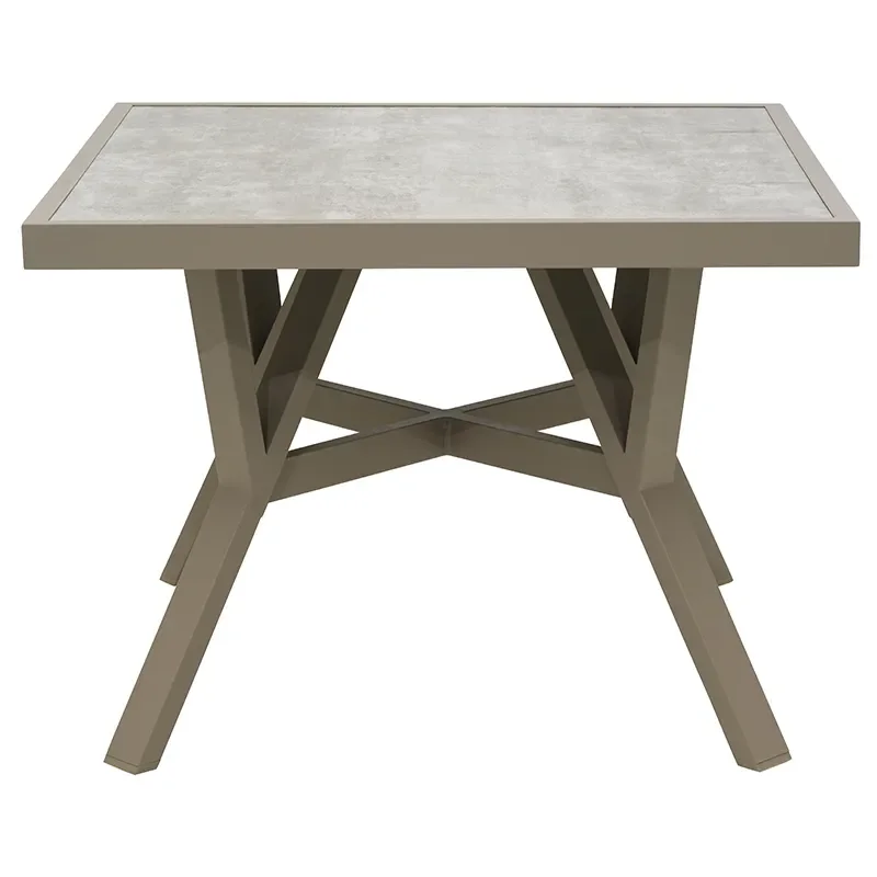 Samvaro tisch 90x90 cm inklusive Glasplatte Khaki 