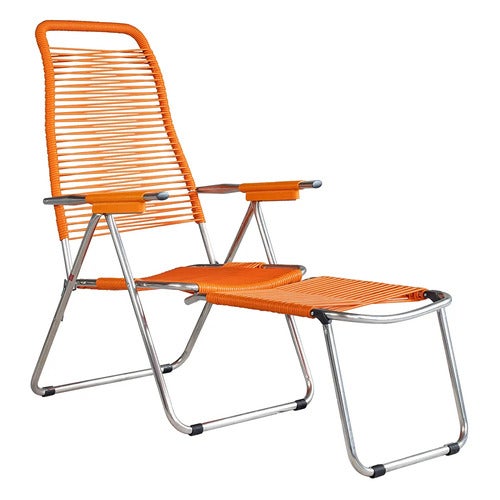 Spaghetti Sonnenliege orange Aluminium