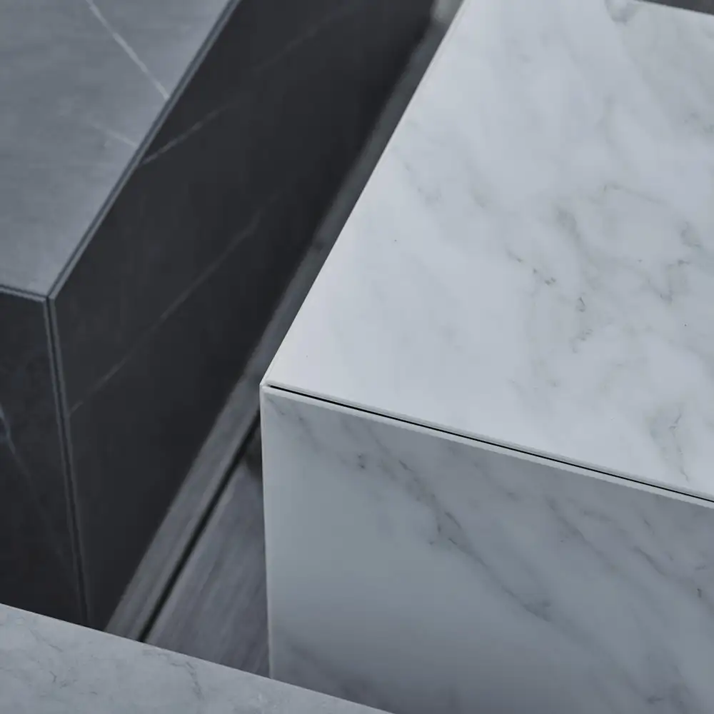 Zten Couchtisch 40x40 cm weiß Marmoroptik